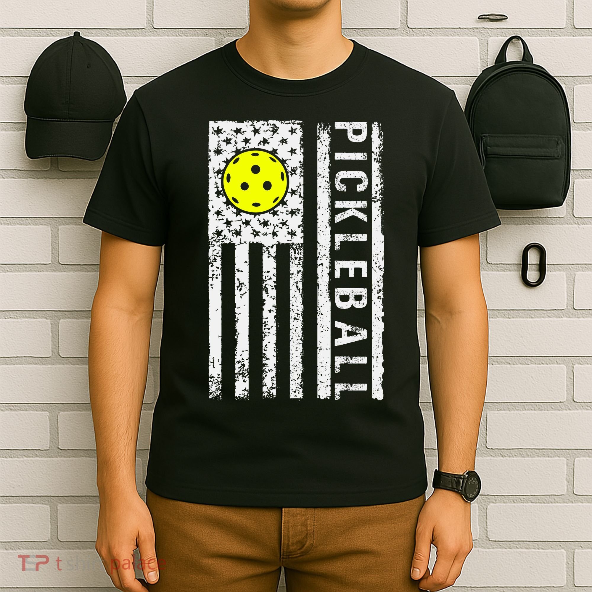 Pickleball Shirt American Flag Pickleball Player Gift T-Shirt