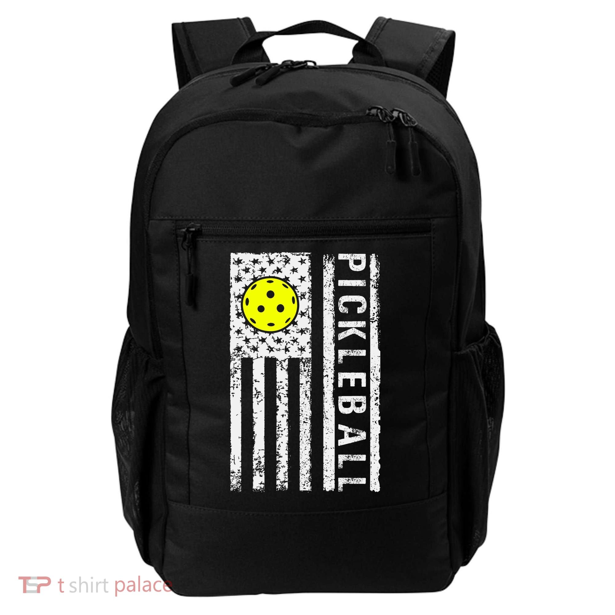Pickleball Shirt American Flag Pickleball Player Gift Backpack