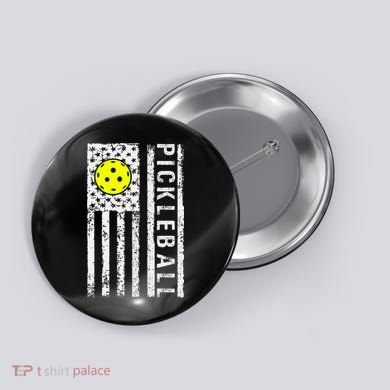 Pickleball Shirt American Flag Pickleball Player Gift Button