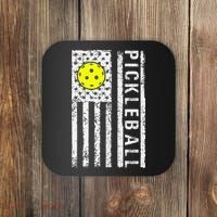 Pickleball Shirt American Flag Pickleball Player Gift Coaster thumb 0
