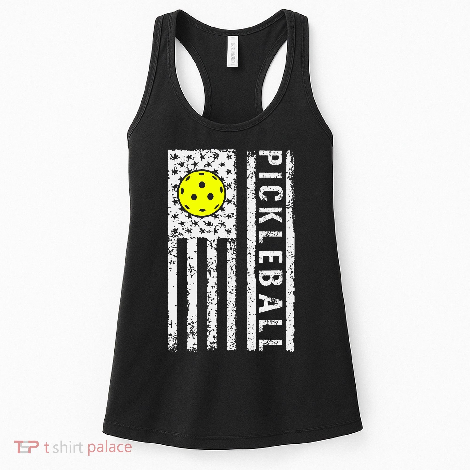 Pickleball Shirt American Flag Pickleball Player Gift Women's Tank Top