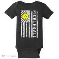Pickleball Shirt American Flag Pickleball Player Gift Baby Bodysuit thumb 0