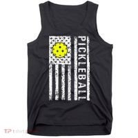 Pickleball Shirt American Flag Pickleball Player Gift Tank Top thumb 0