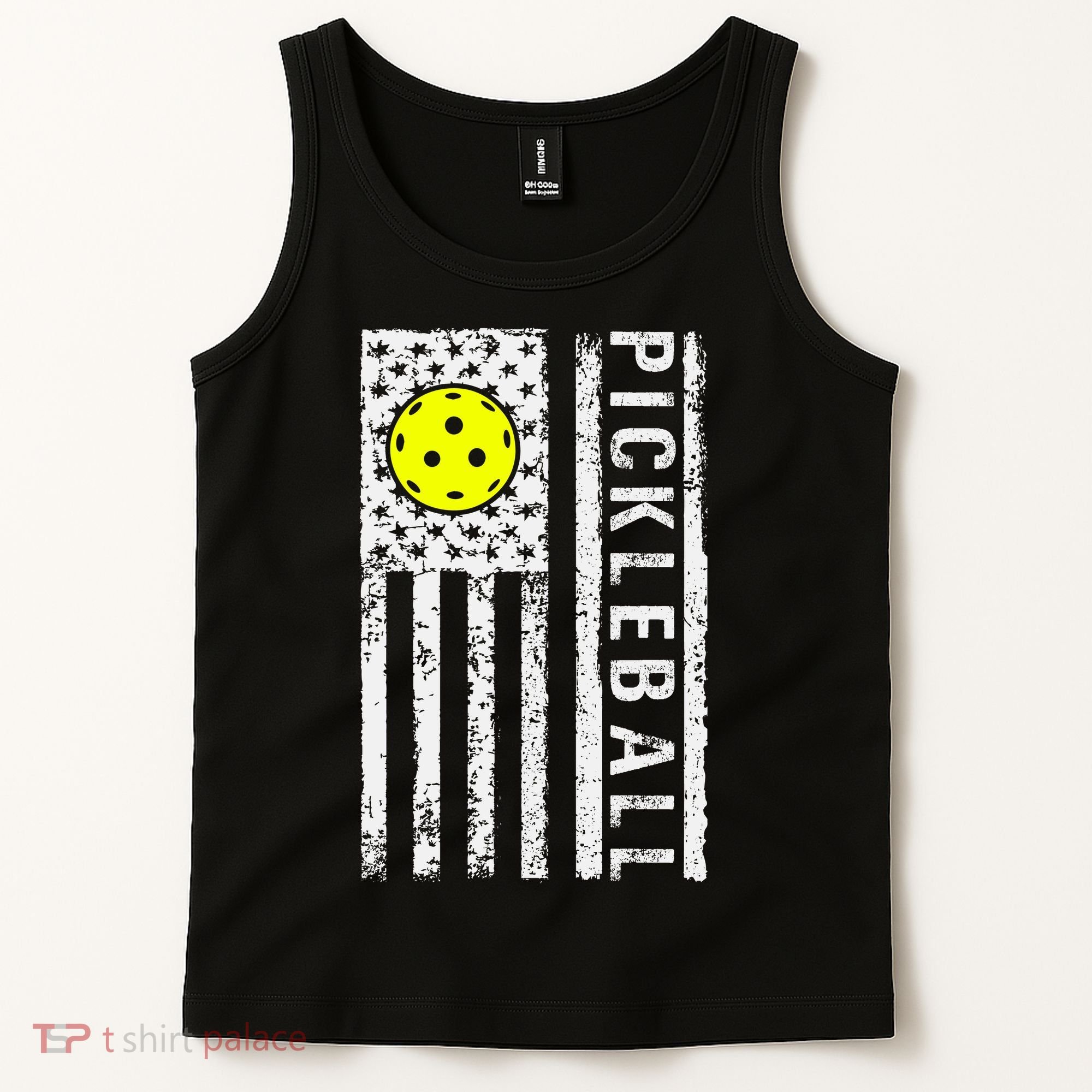 Pickleball Shirt American Flag Pickleball Player Gift Tank Top