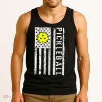 Pickleball Shirt American Flag Pickleball Player Gift Tank Top thumb 3