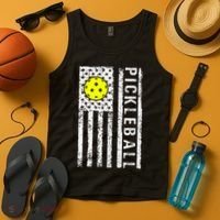 Pickleball Shirt American Flag Pickleball Player Gift Tank Top thumb 4