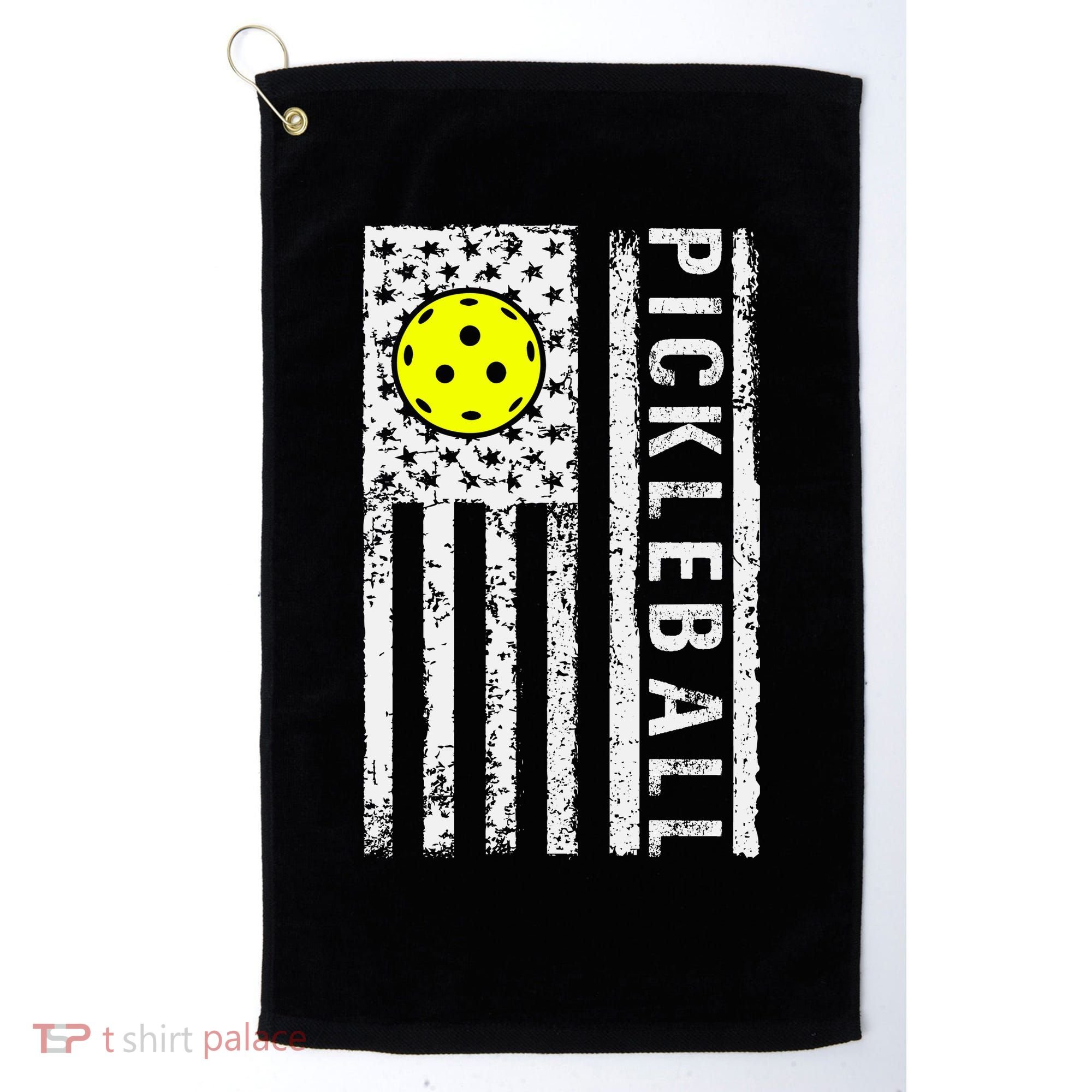 Pickleball Shirt American Flag Pickleball Player Gift Golf Towel