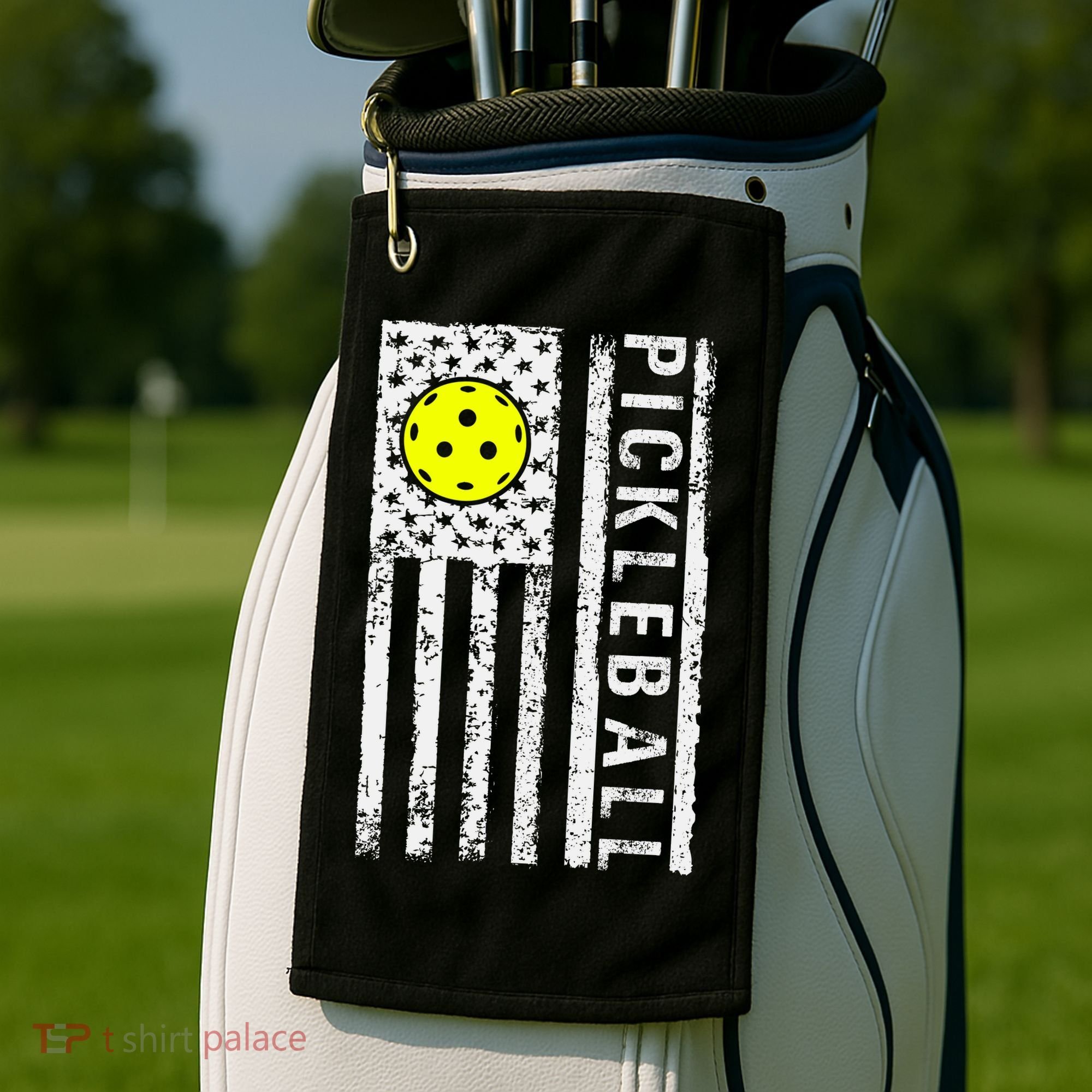 Pickleball Shirt American Flag Pickleball Player Gift Golf Towel