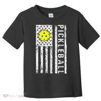 Pickleball Shirt American Flag Pickleball Player Gift Toddler T-Shirt thumb 0