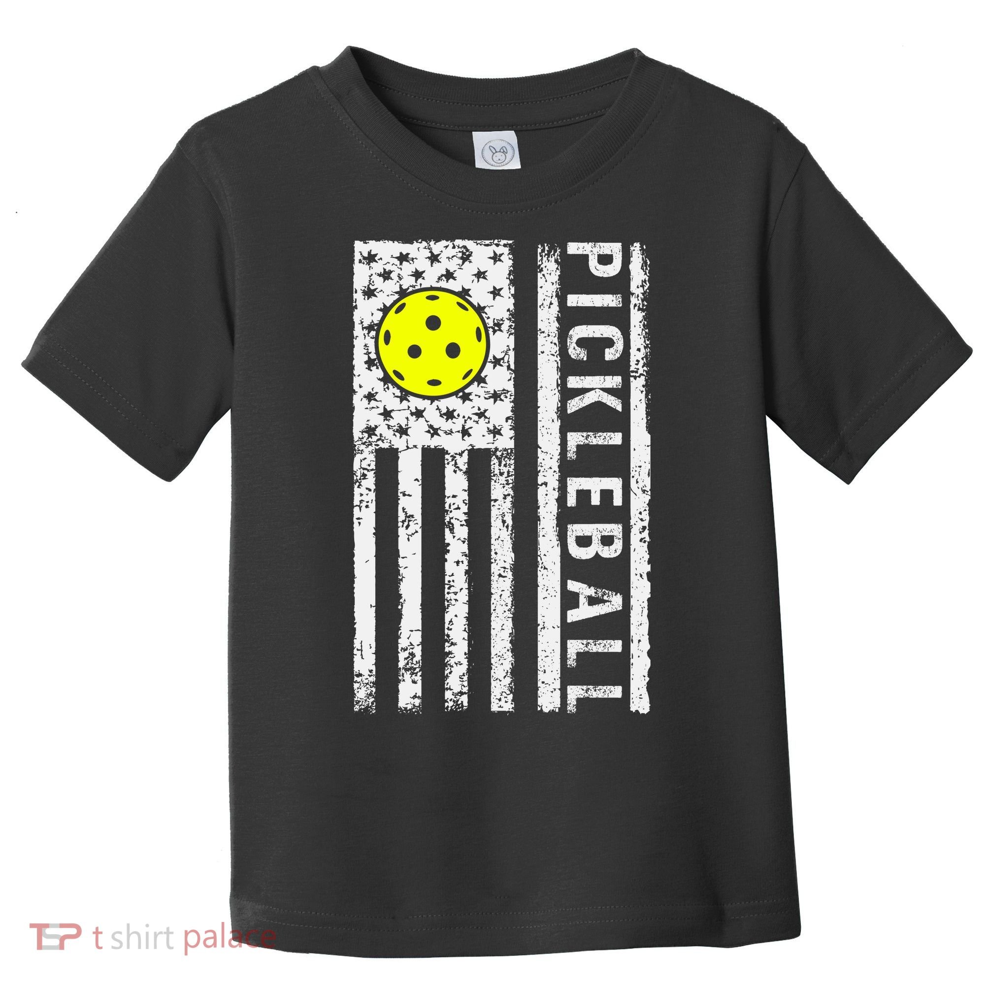 Pickleball Shirt American Flag Pickleball Player Gift Toddler T-Shirt