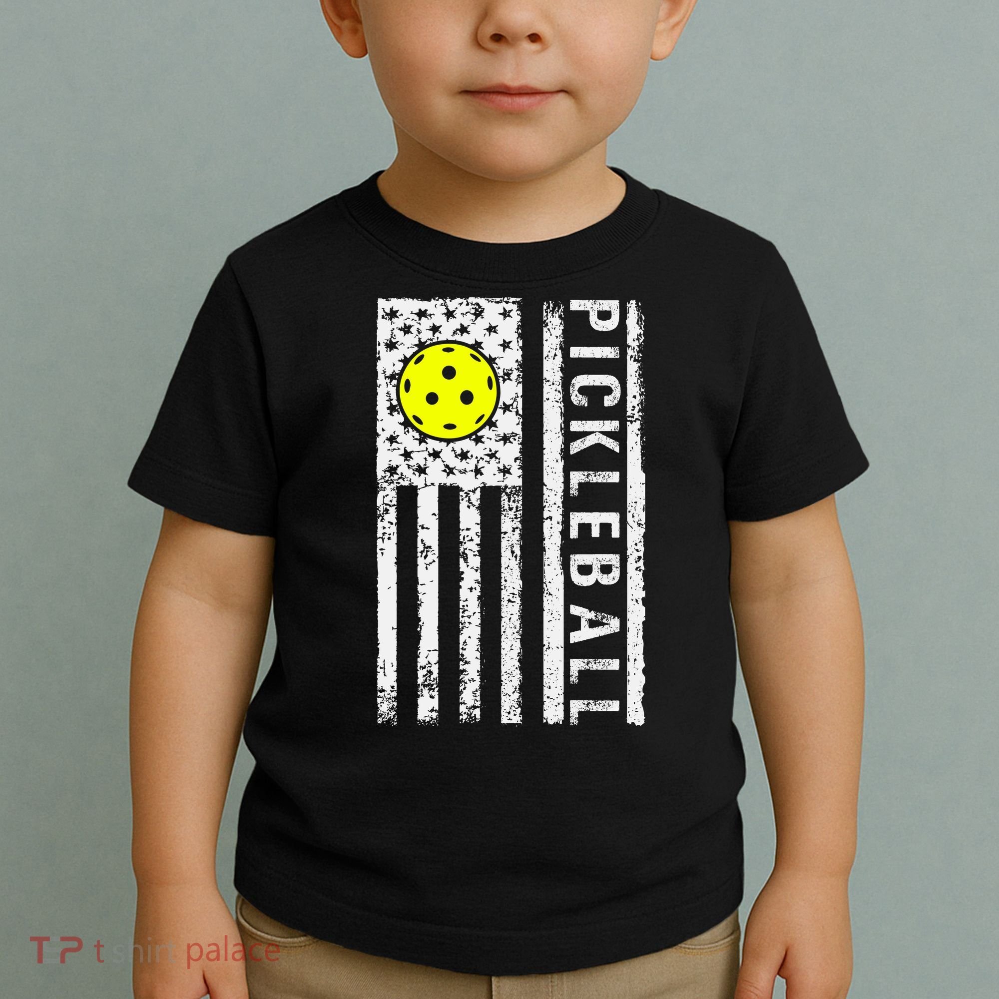 Pickleball Shirt American Flag Pickleball Player Gift Toddler T-Shirt