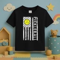 Pickleball Shirt American Flag Pickleball Player Gift Toddler T-Shirt thumb 3
