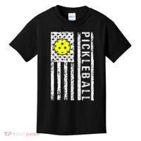 Pickleball Shirt American Flag Pickleball Player Gift Kids T-Shirt thumb 0