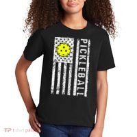 Pickleball Shirt American Flag Pickleball Player Gift Kids T-Shirt thumb 2