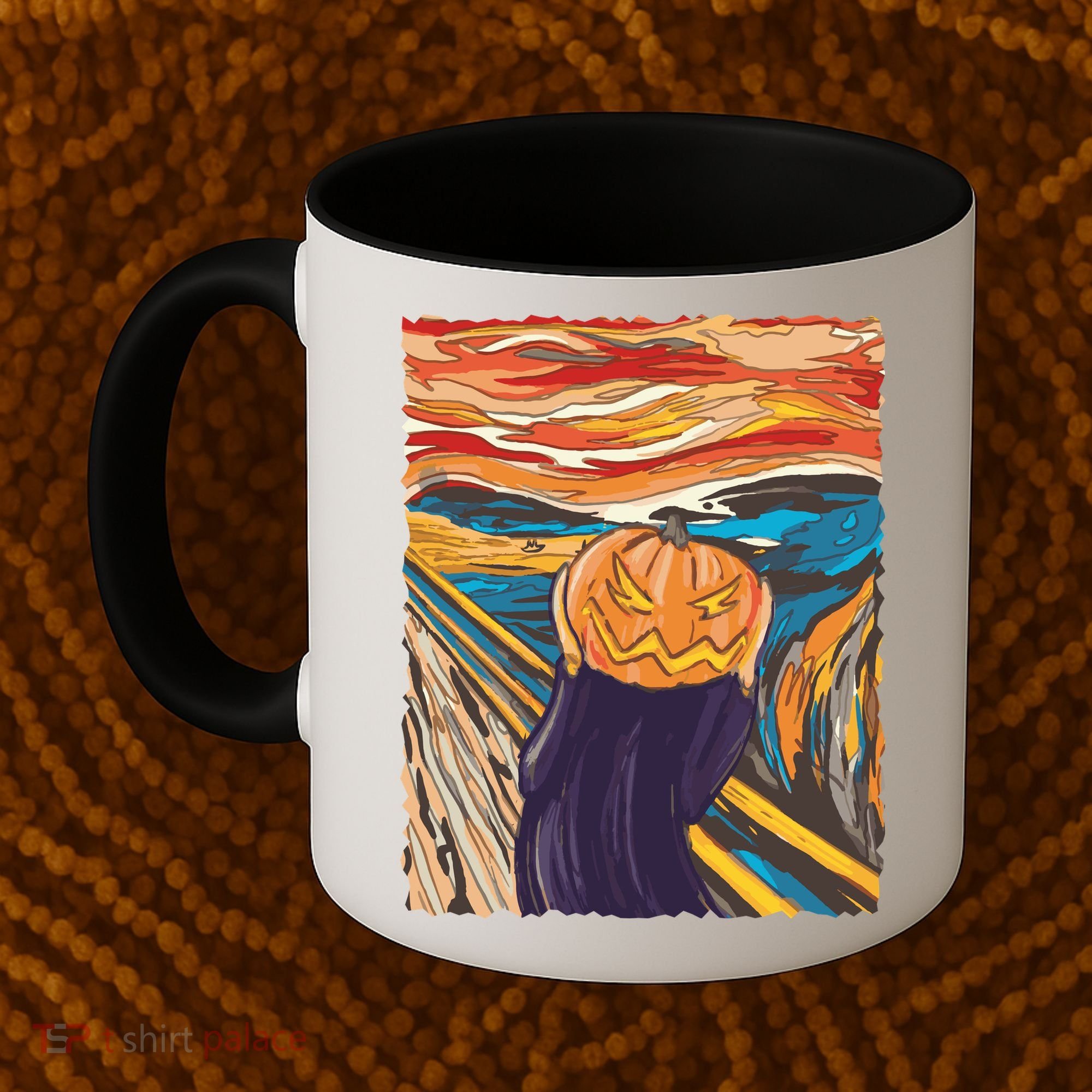 Pumpkin Scream Art Painting Parody Coffee Mug