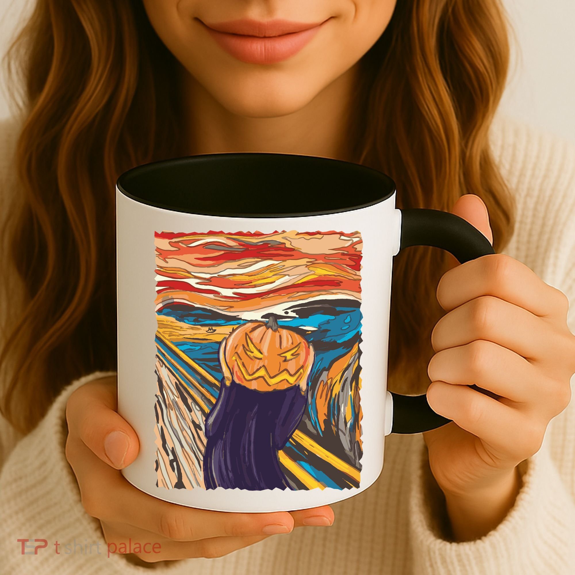 Pumpkin Scream Art Painting Parody Coffee Mug