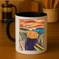 Pumpkin Scream Art Painting Parody Coffee Mug thumb 4