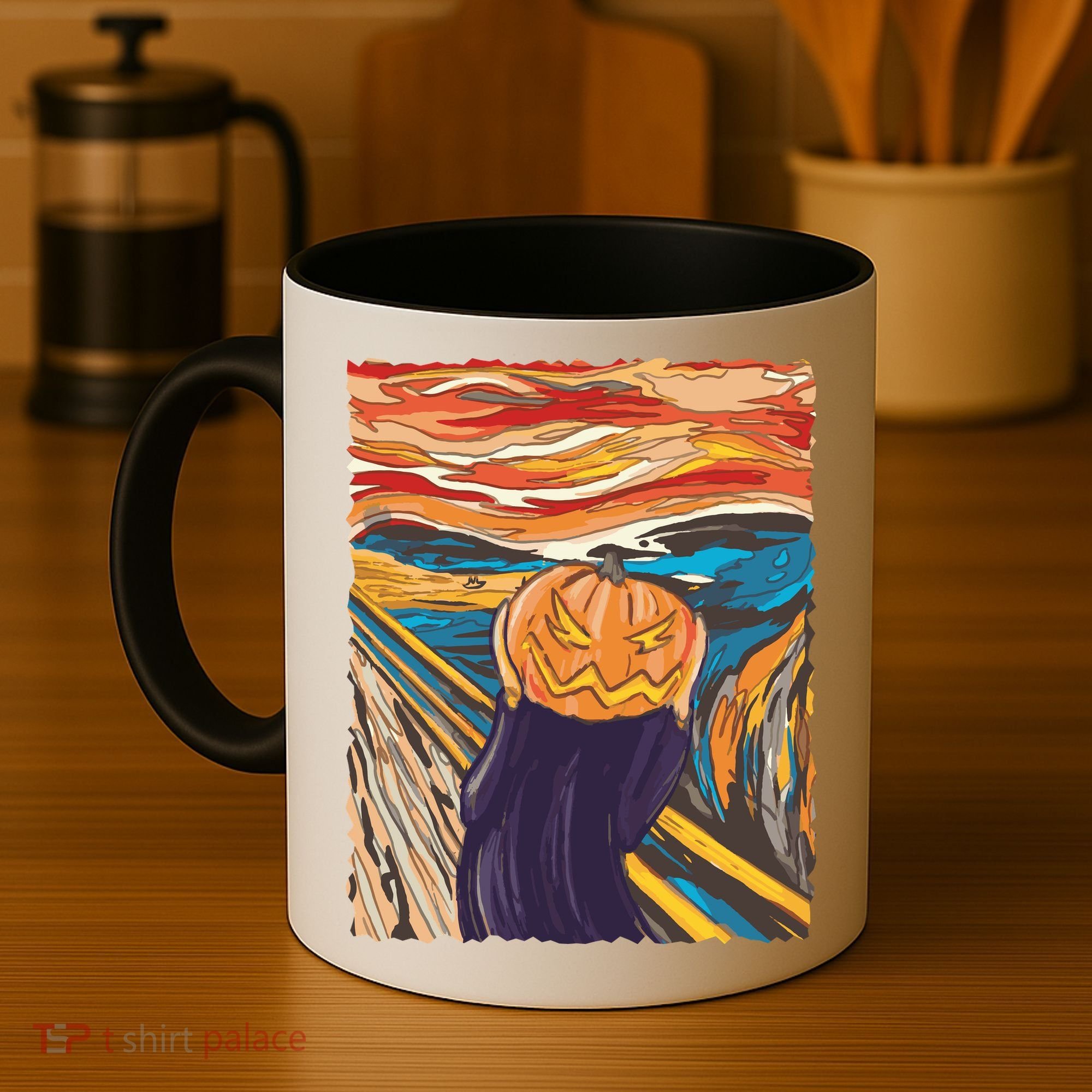 Pumpkin Scream Art Painting Parody Coffee Mug