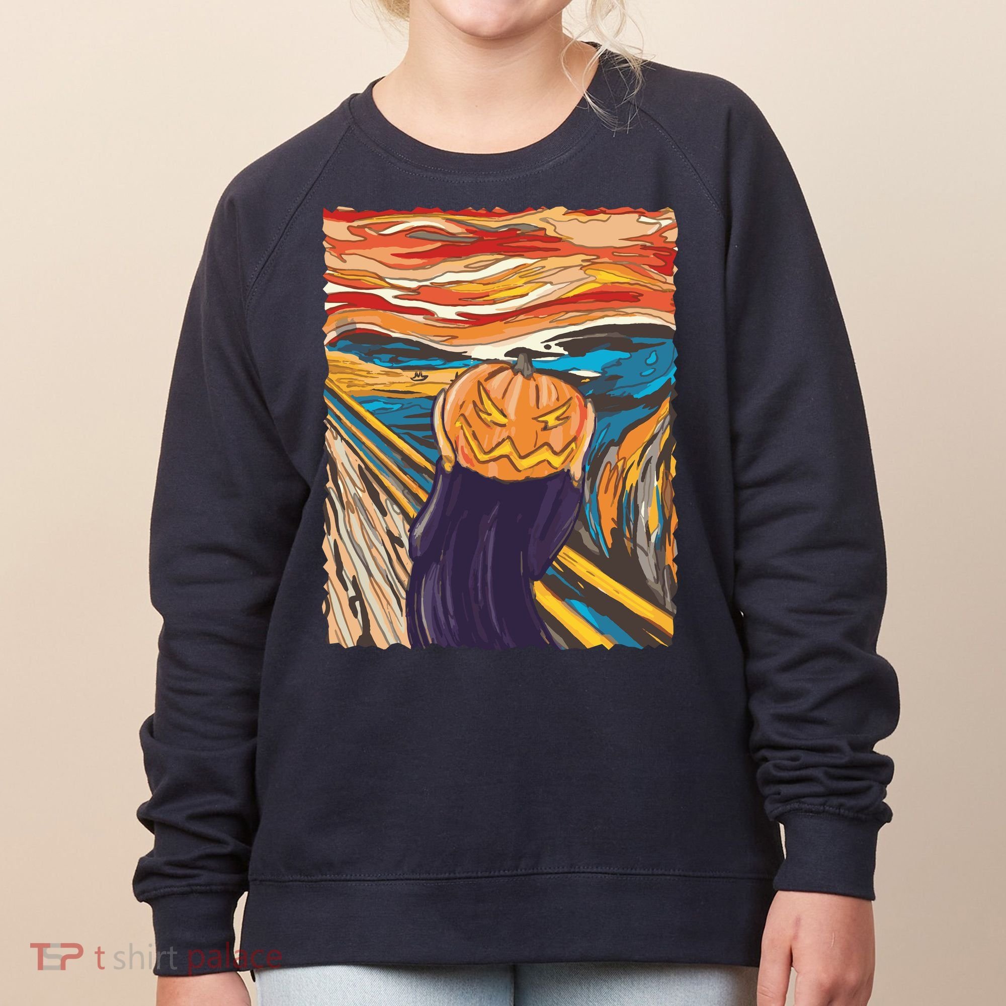 Pumpkin Scream Art Painting Parody Women's Sweatshirt