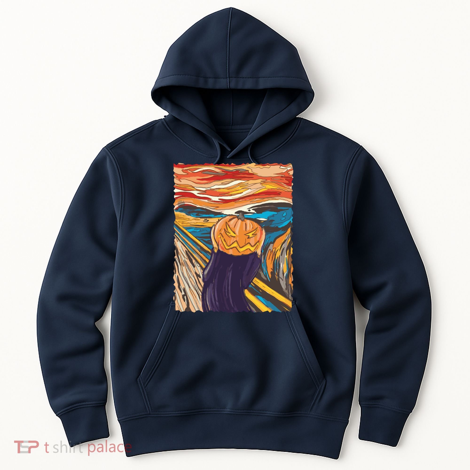 Pumpkin Scream Art Painting Parody Hoodie