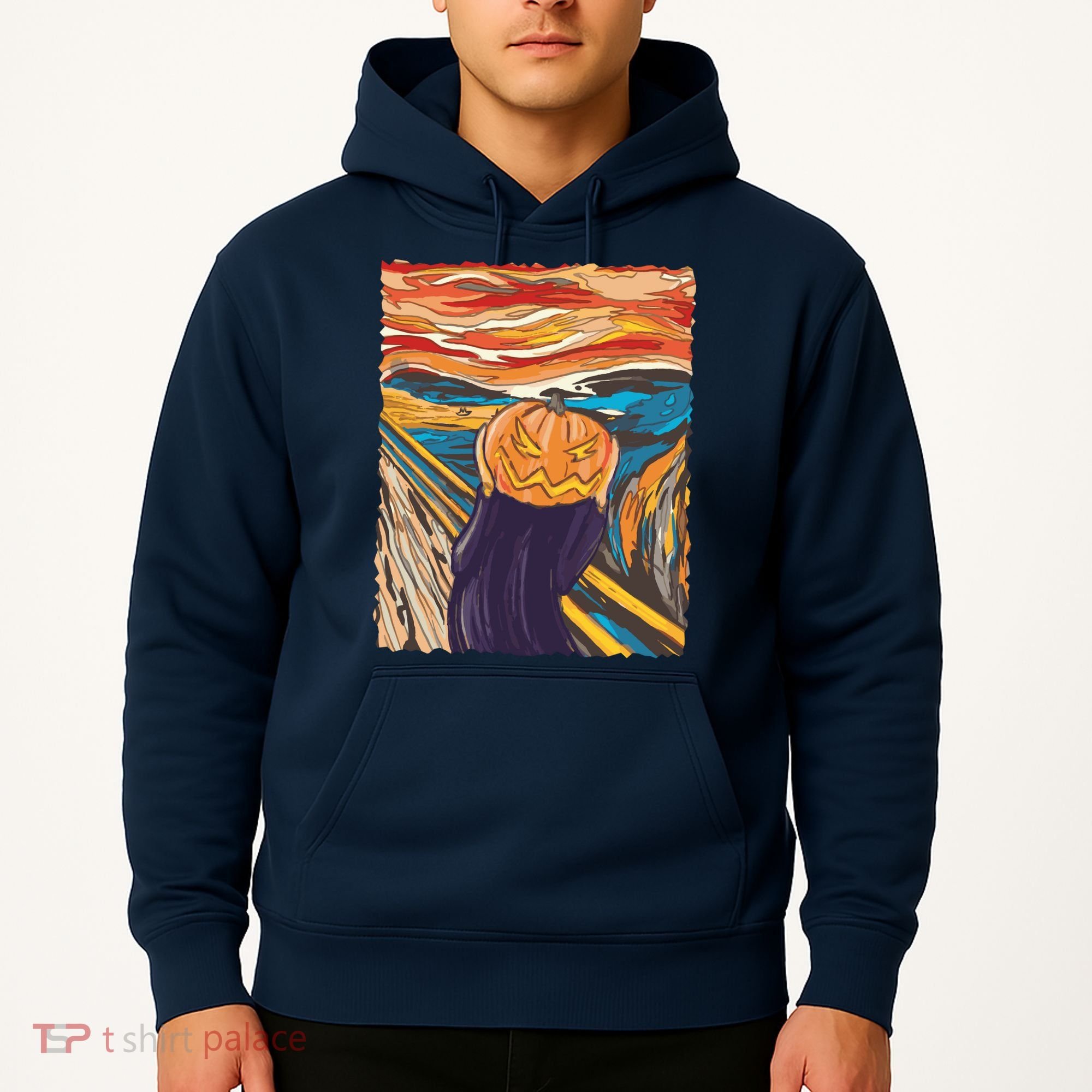 Pumpkin Scream Art Painting Parody Hoodie