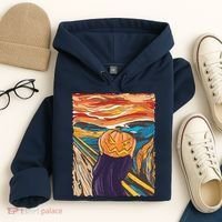 Pumpkin Scream Art Painting Parody Hoodie thumb 4