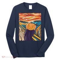 Pumpkin Scream Art Painting Parody Long Sleeve Shirt thumb 0