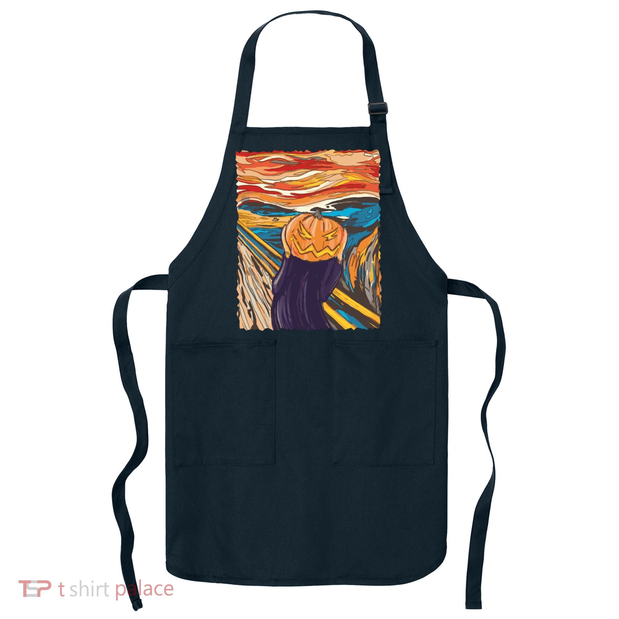 Pumpkin Scream Art Painting Parody Apron