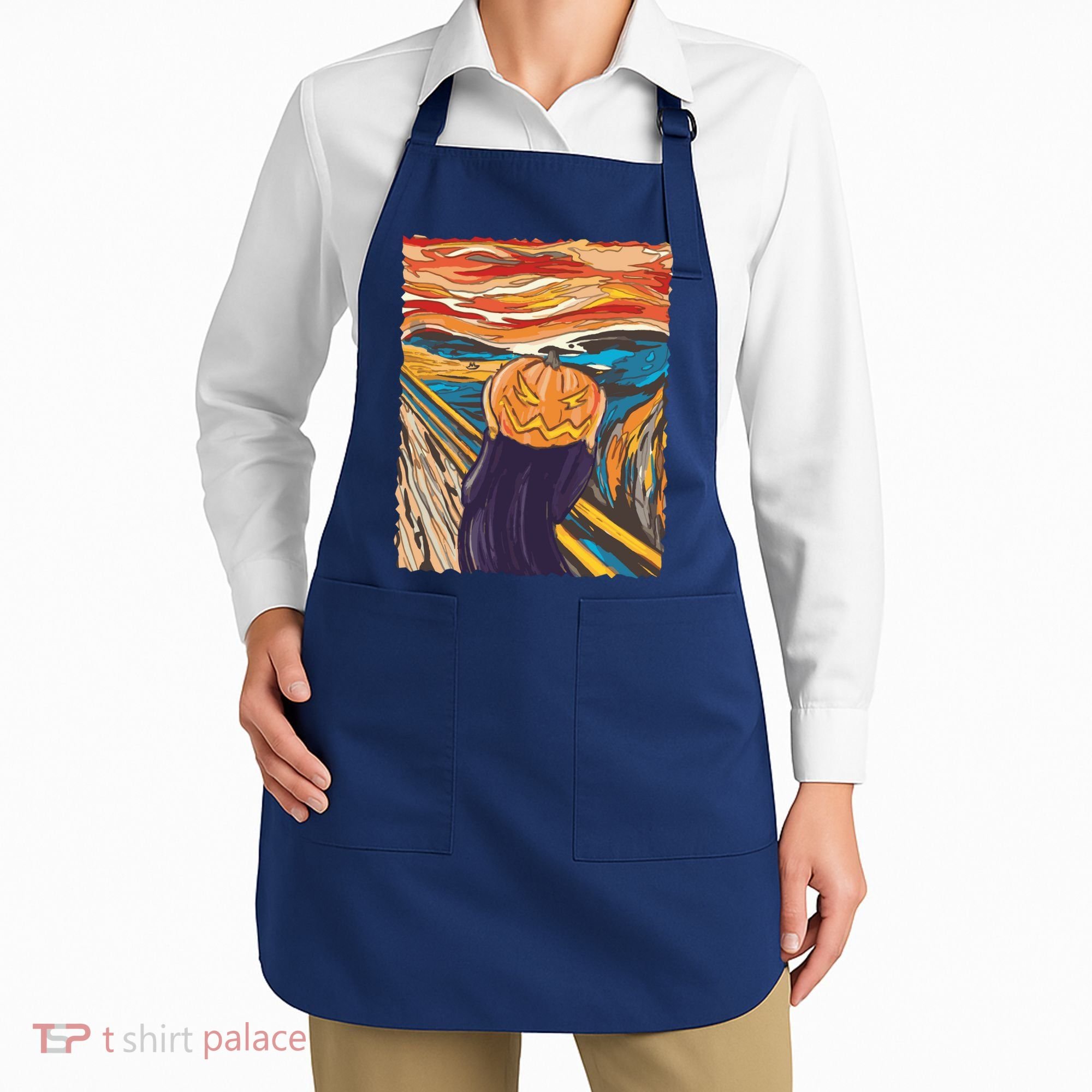 Pumpkin Scream Art Painting Parody Apron