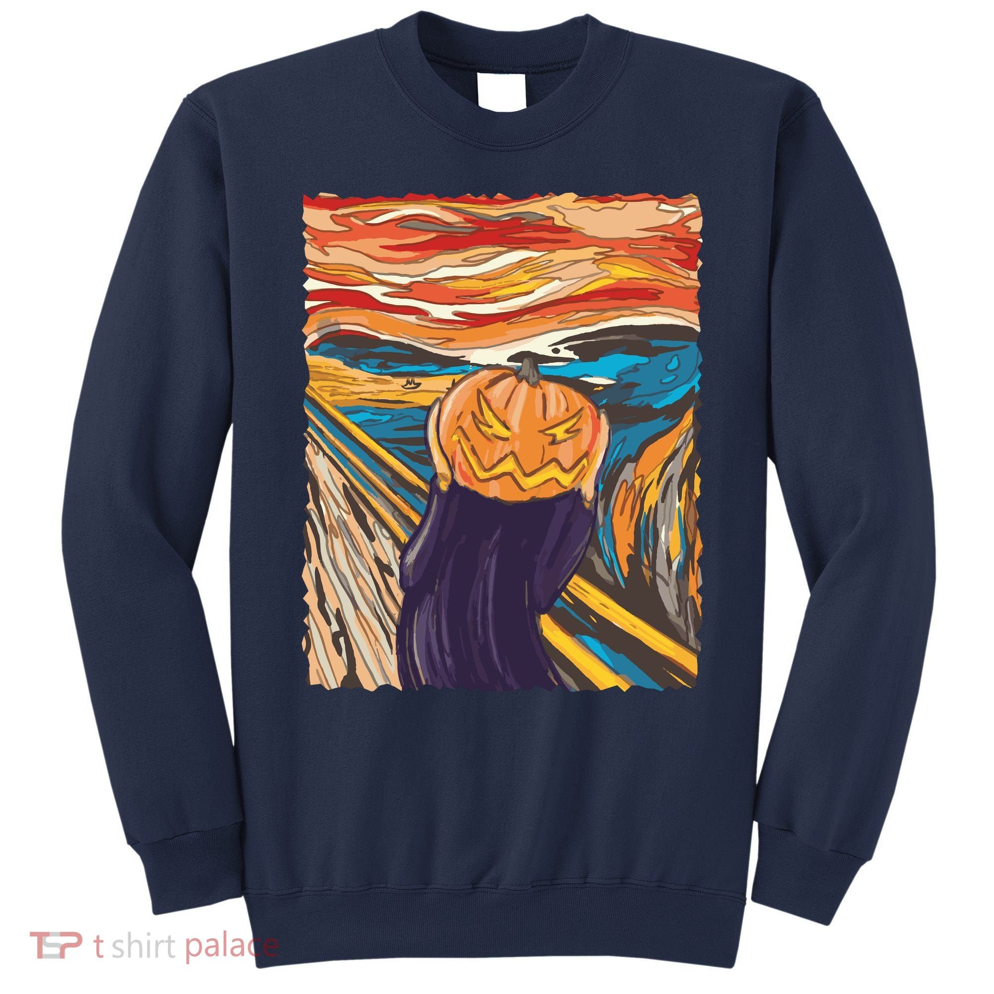 Pumpkin Scream Art Painting Parody Sweatshirt