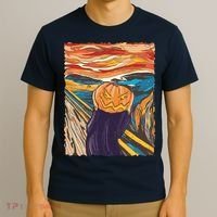 Pumpkin Scream Art Painting Parody T-Shirt thumb 3