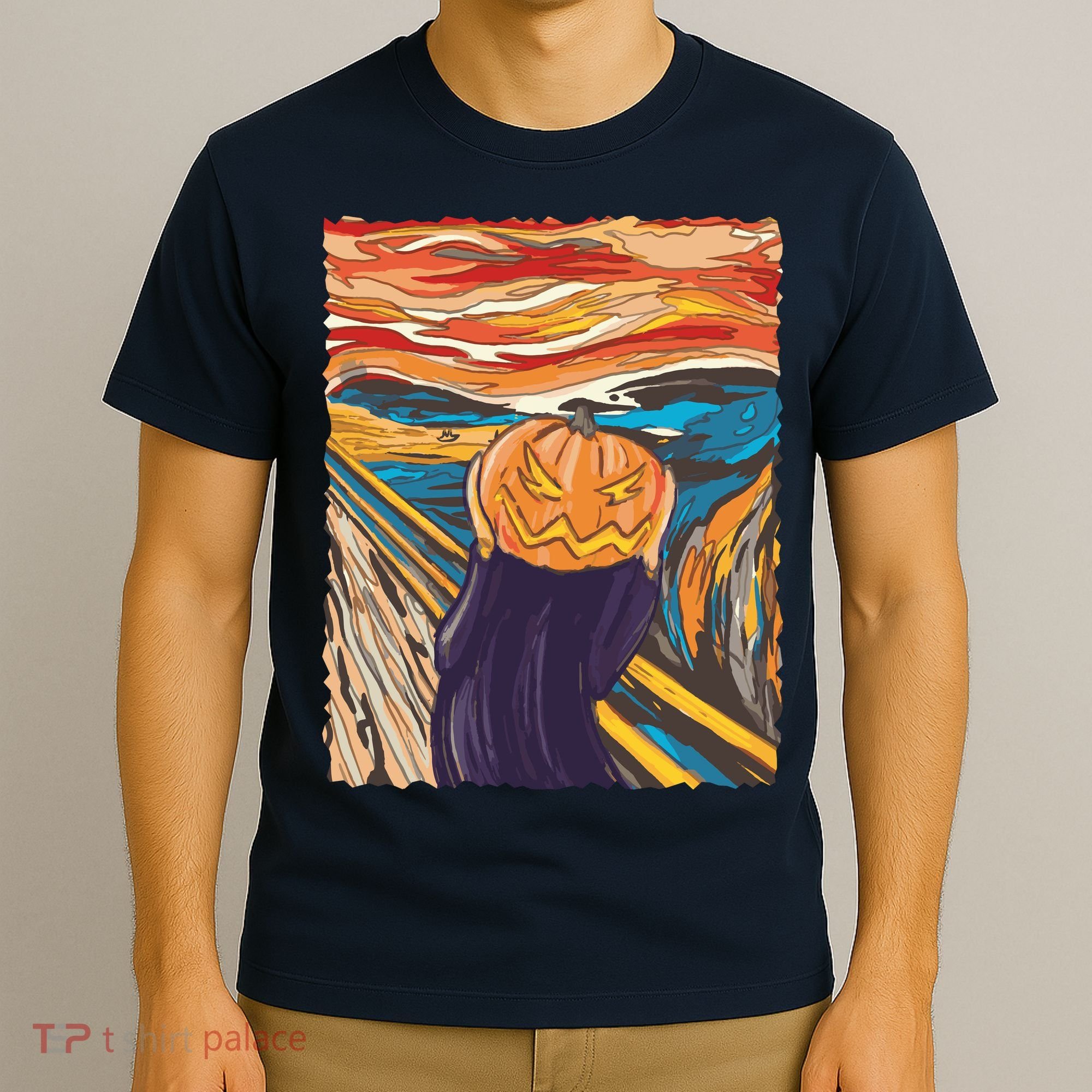 Pumpkin Scream Art Painting Parody T-Shirt