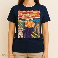Pumpkin Scream Art Painting Parody T-Shirt thumb 4