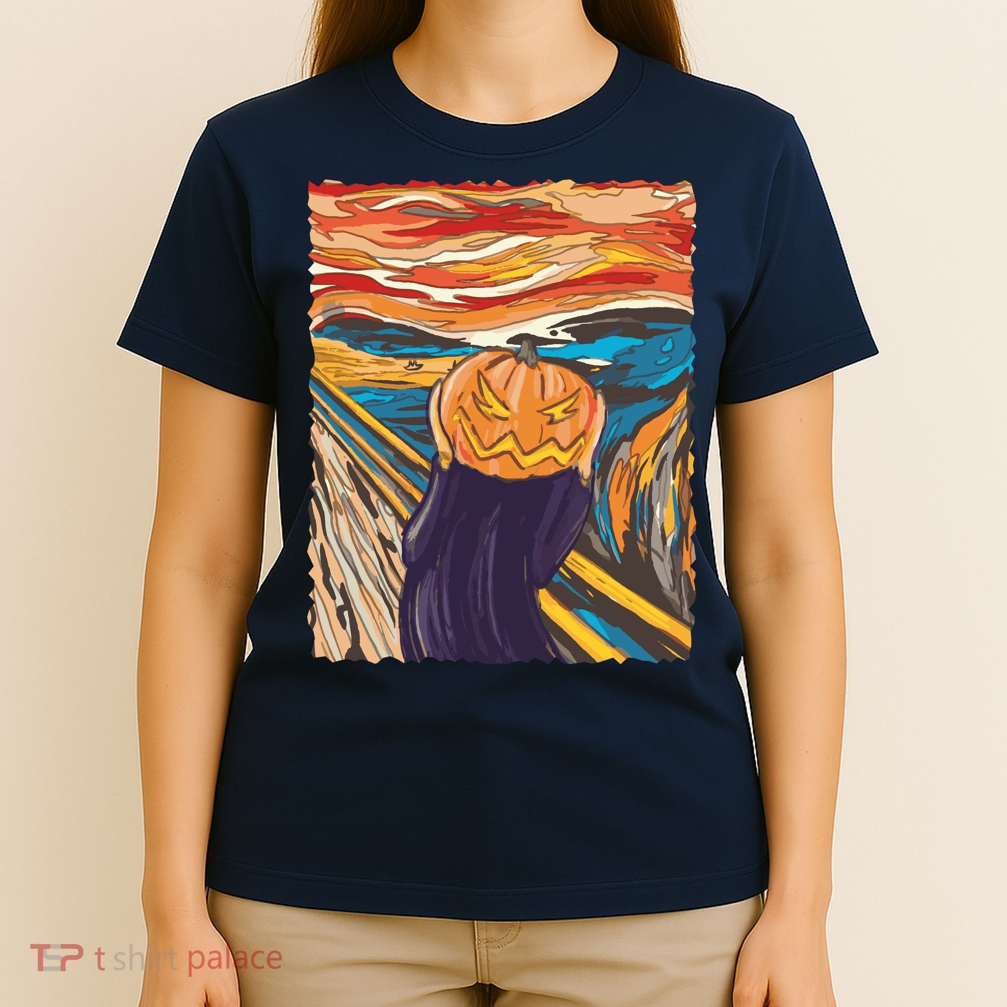 Pumpkin Scream Art Painting Parody T-Shirt