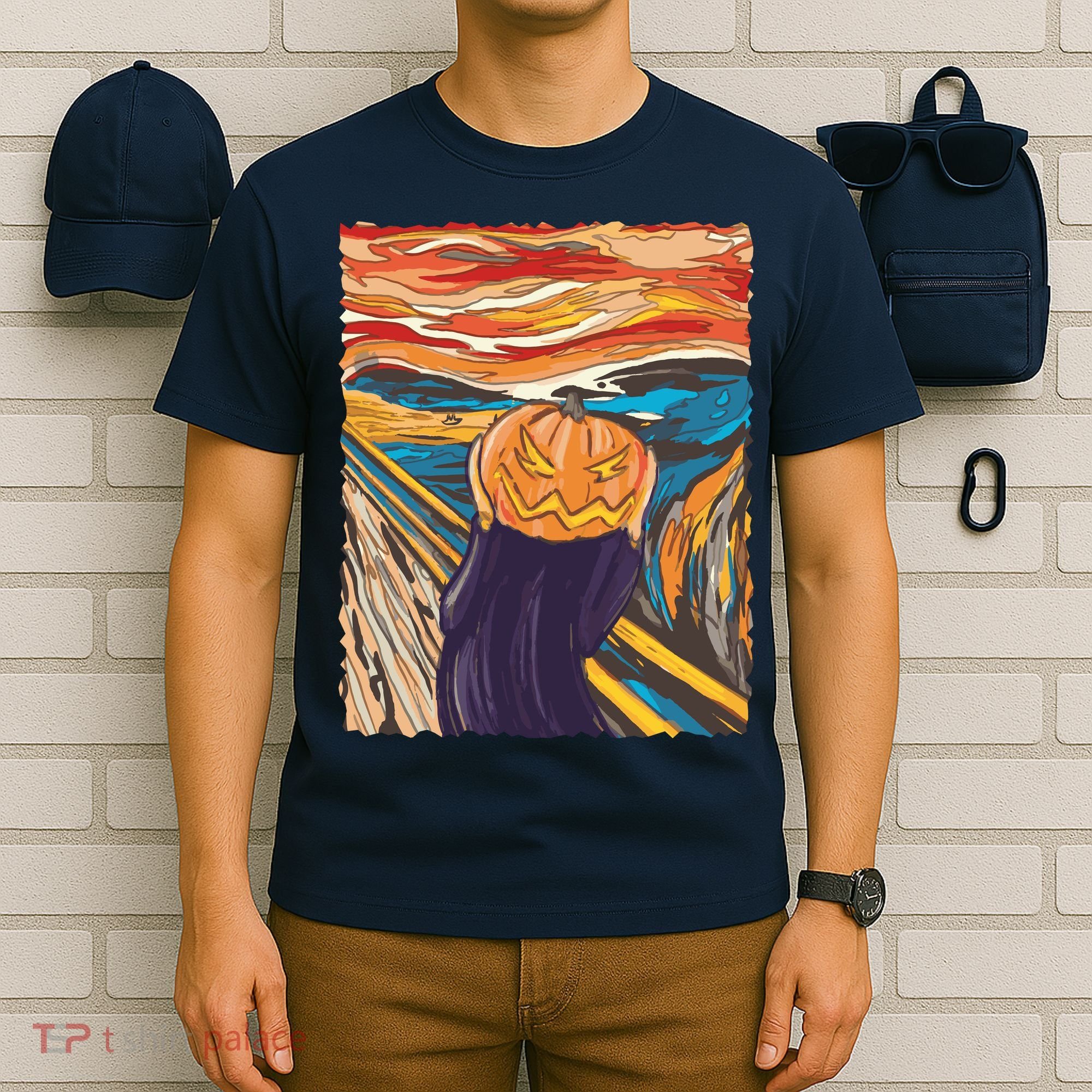 Pumpkin Scream Art Painting Parody T-Shirt