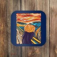 Pumpkin Scream Art Painting Parody Coaster thumb 0
