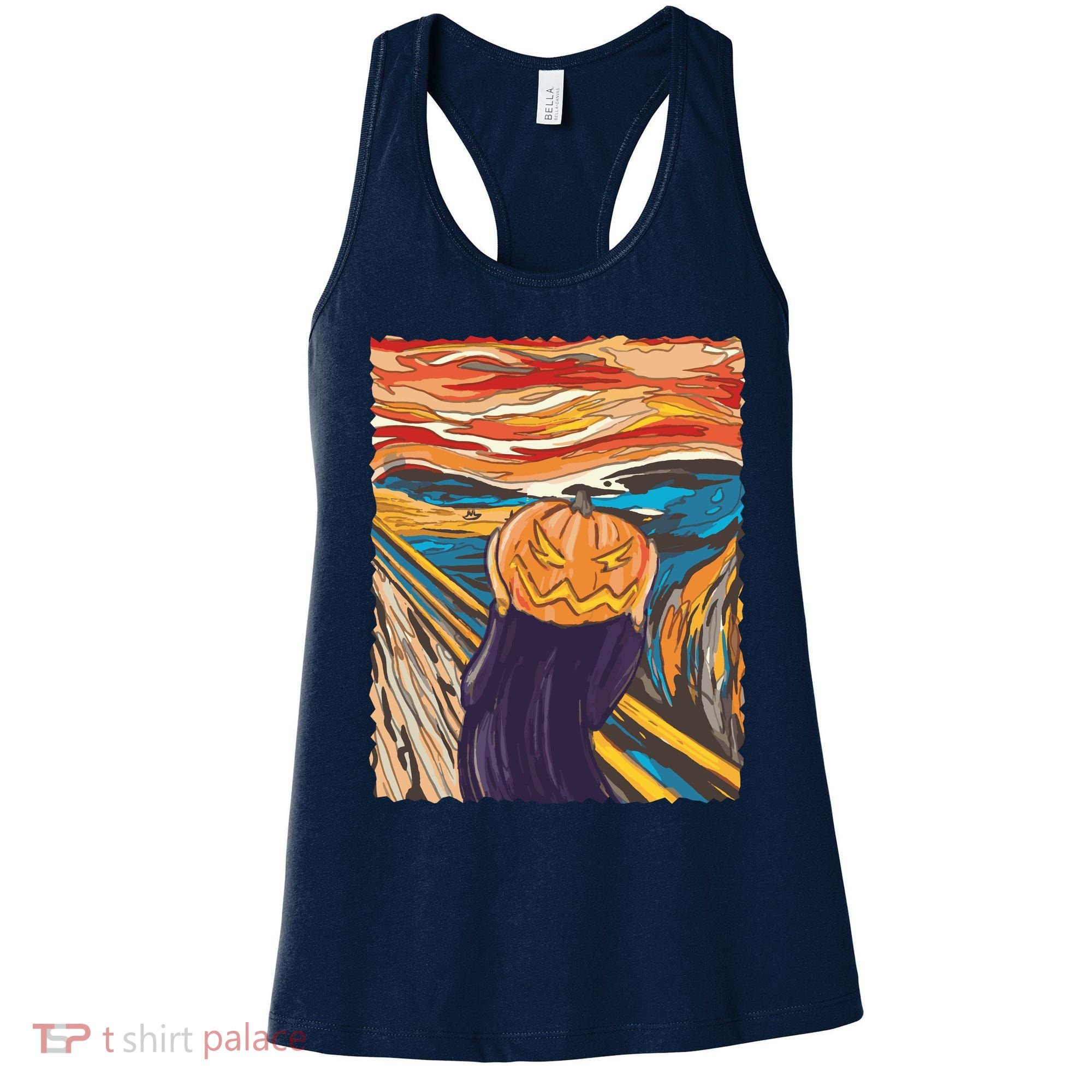 Pumpkin Scream Art Painting Parody Women's Tank Top