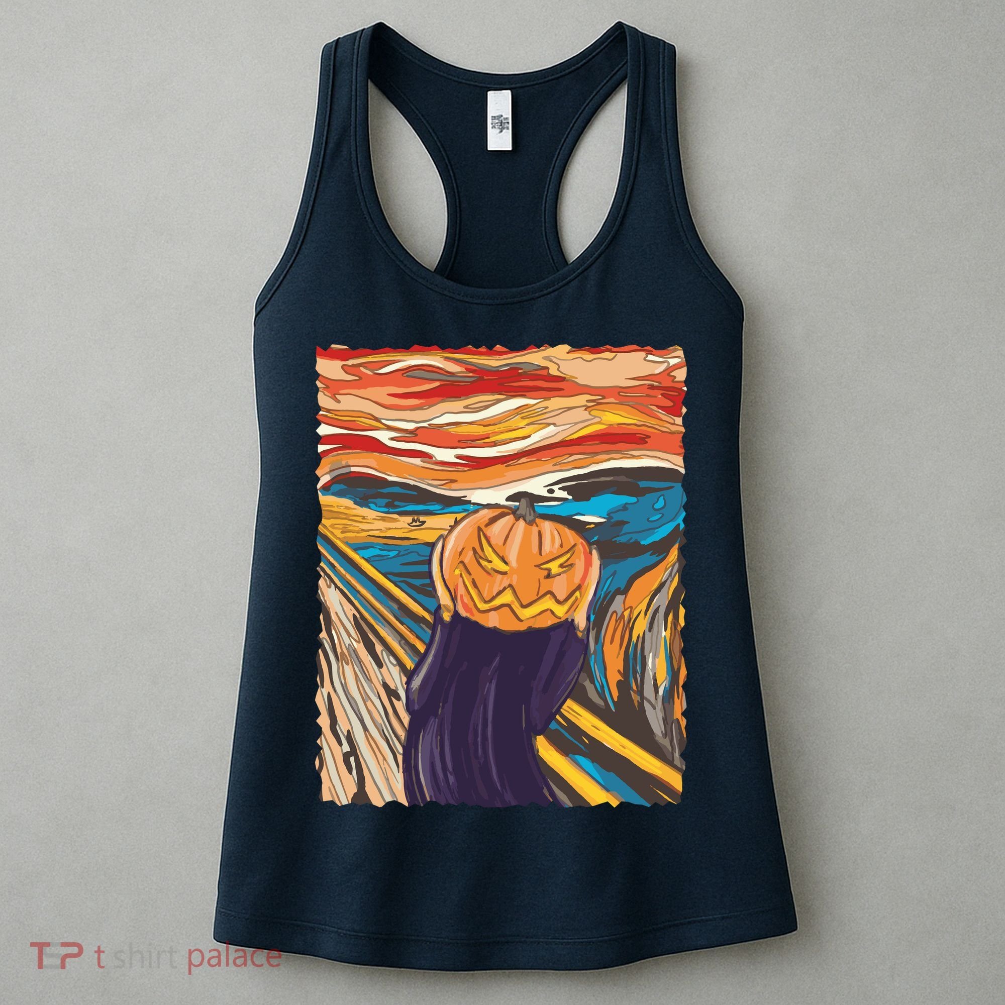 Pumpkin Scream Art Painting Parody Women's Tank Top