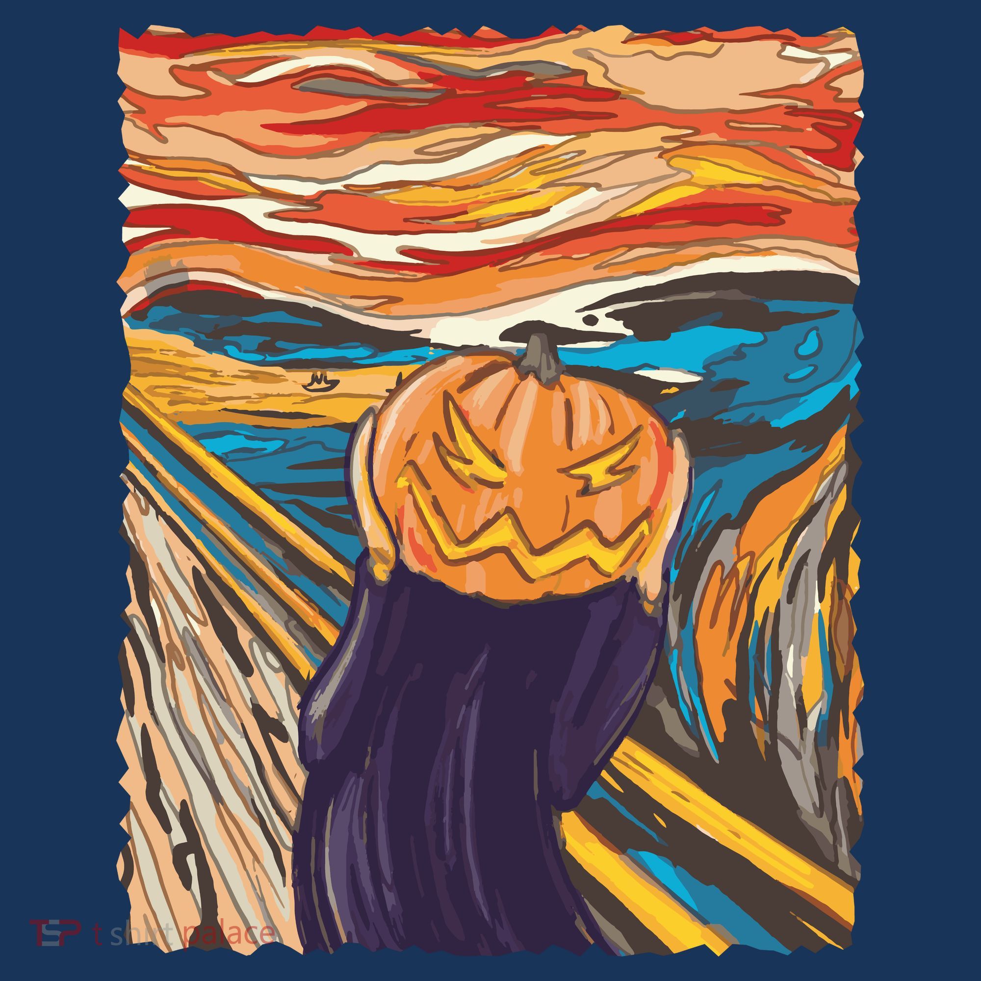 Pumpkin Scream Art Painting Parody Toddler Hoodie
