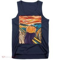 Pumpkin Scream Art Painting Parody Tank Top thumb 0