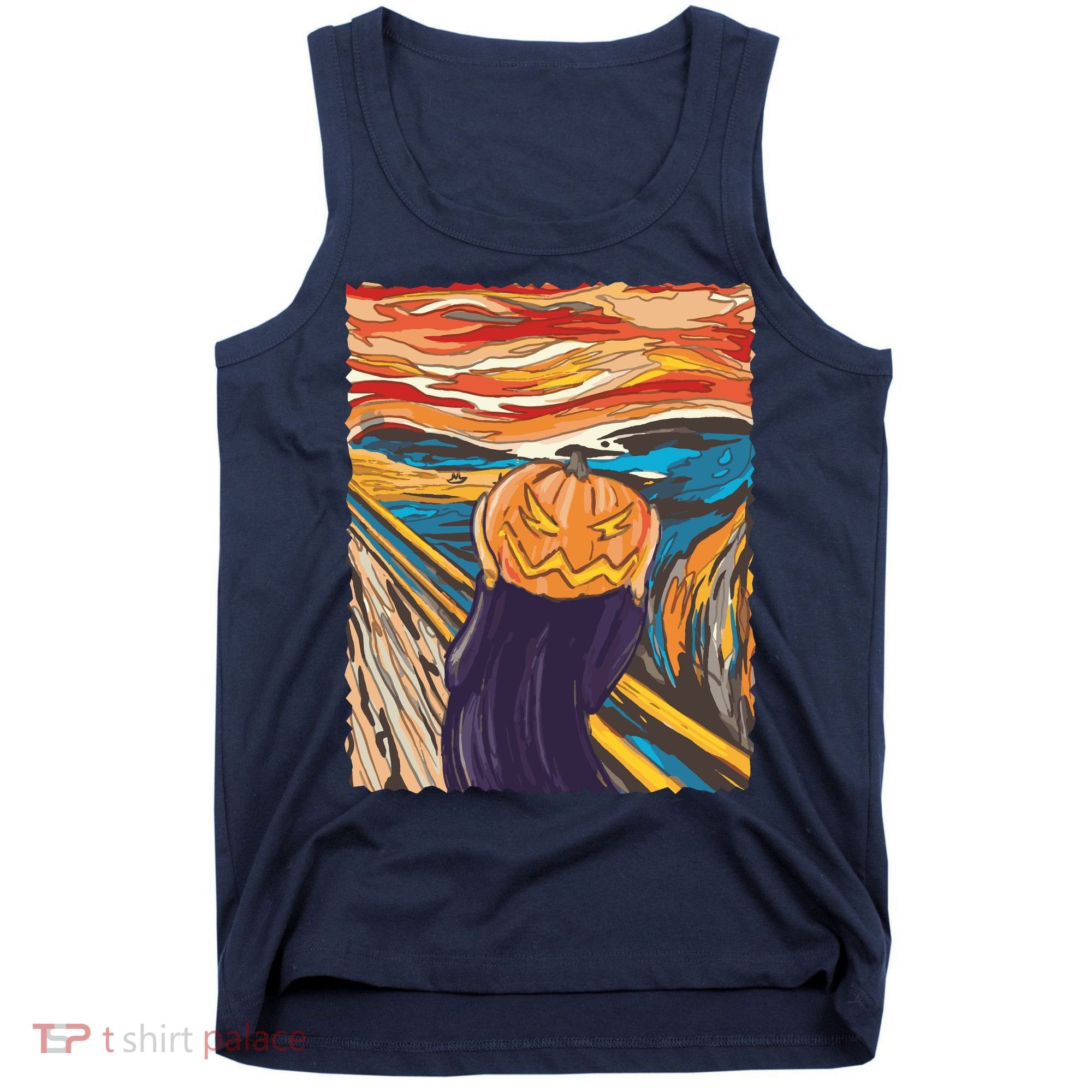 Pumpkin Scream Art Painting Parody Tank Top