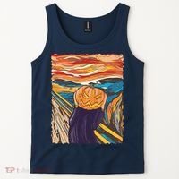 Pumpkin Scream Art Painting Parody Tank Top thumb 2