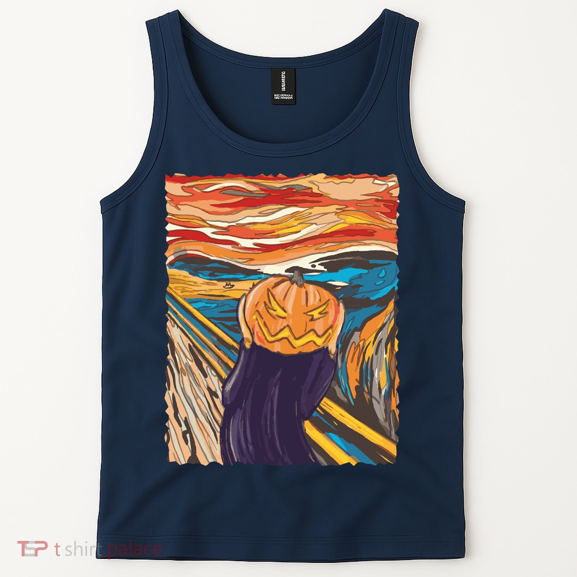 Pumpkin Scream Art Painting Parody Tank Top