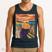 Pumpkin Scream Art Painting Parody Tank Top thumb 3