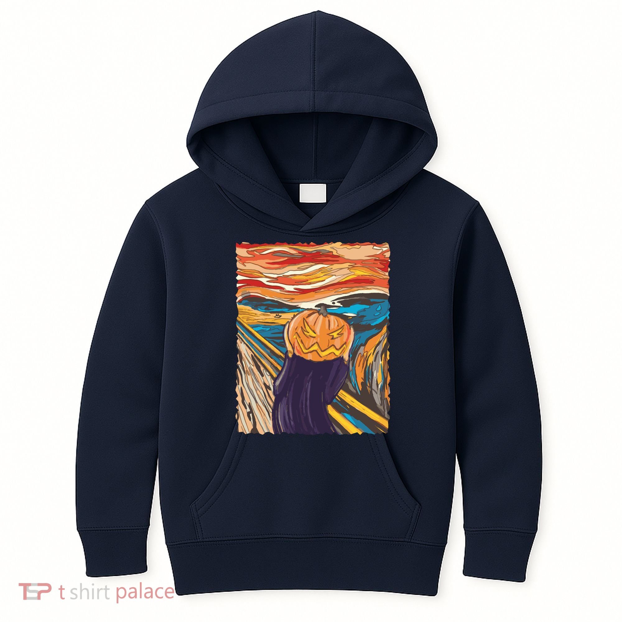 Pumpkin Scream Art Painting Parody Kids Hoodie