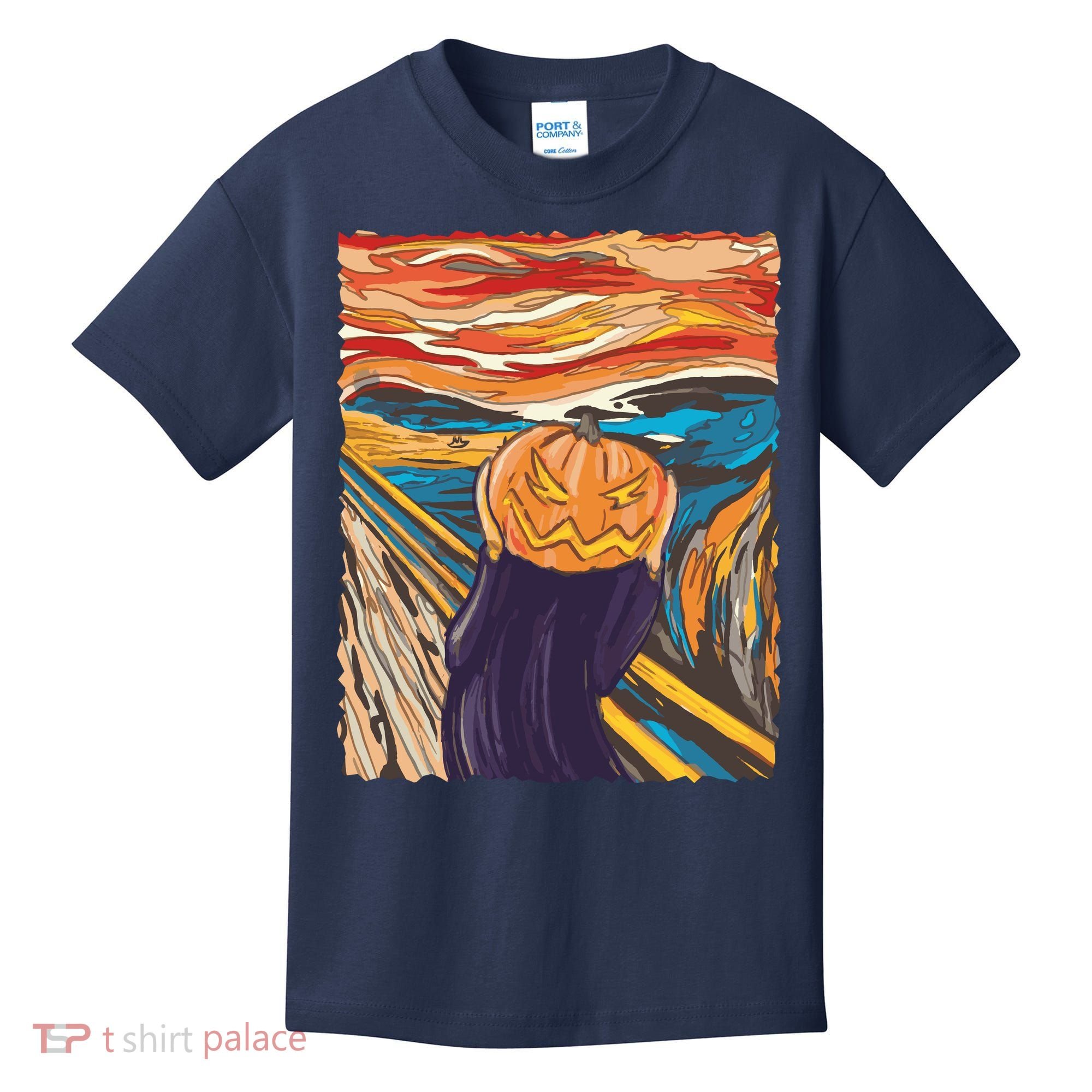 Pumpkin Scream Art Painting Parody Kids T-Shirt