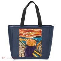 Pumpkin Scream Art Painting Parody Tote Bag thumb 0