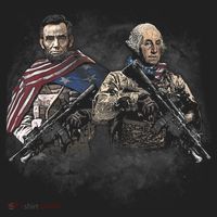 Presidential Soldiers: Abraham Lincoln And George Washington TShirt Golf Towel thumb 3