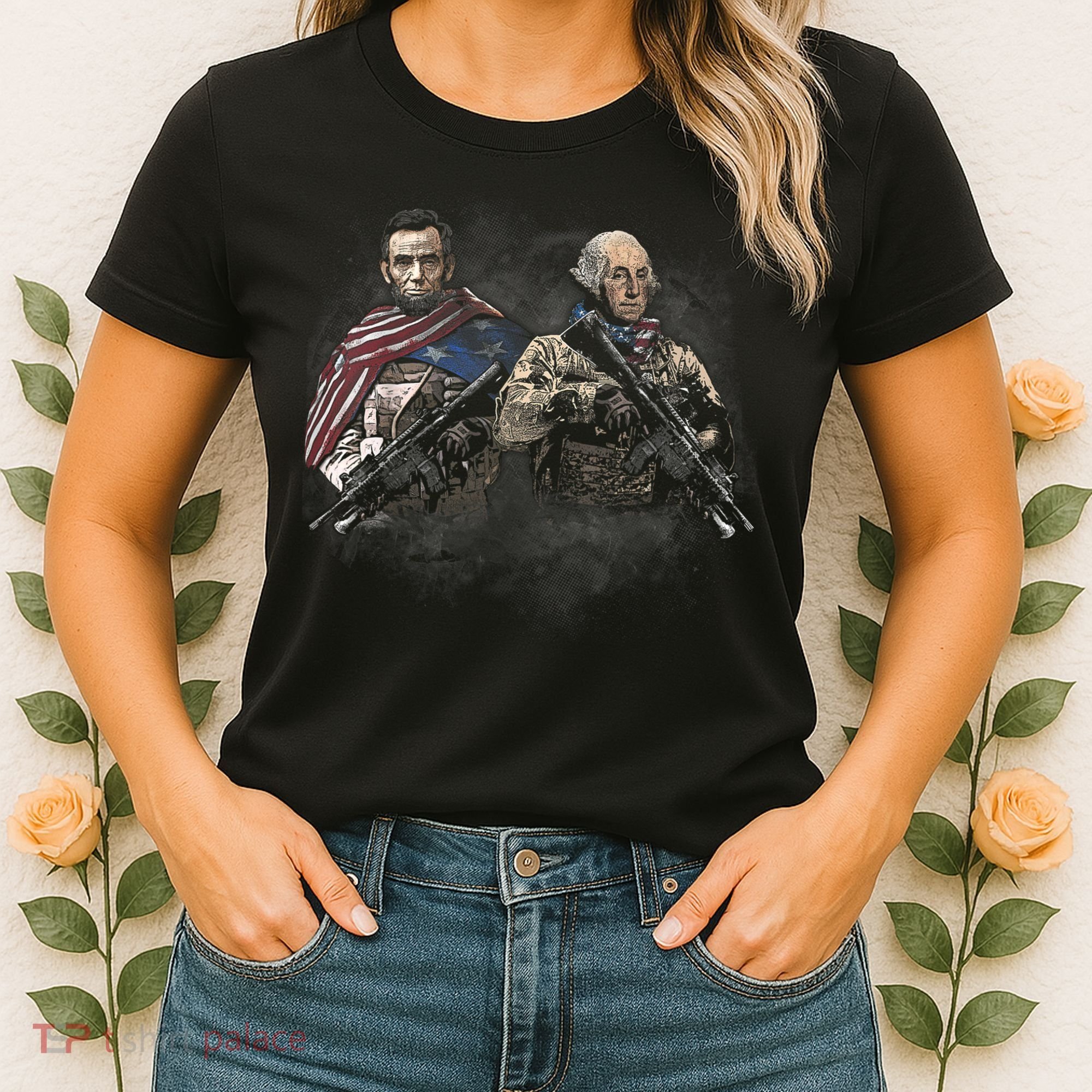 Presidential Soldiers: Abraham Lincoln And George Washington TShirt Women's T-Shirt