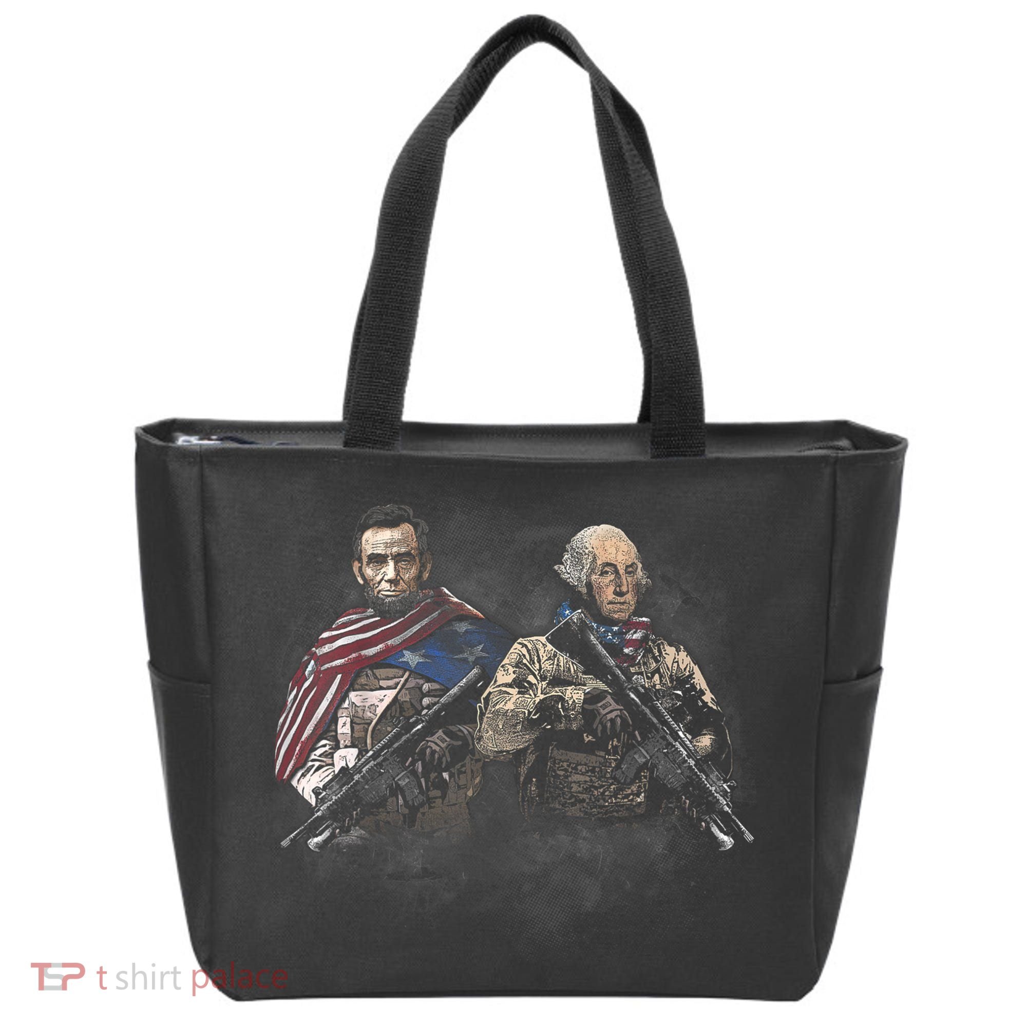 Presidential Soldiers: Abraham Lincoln And George Washington TShirt Tote Bag